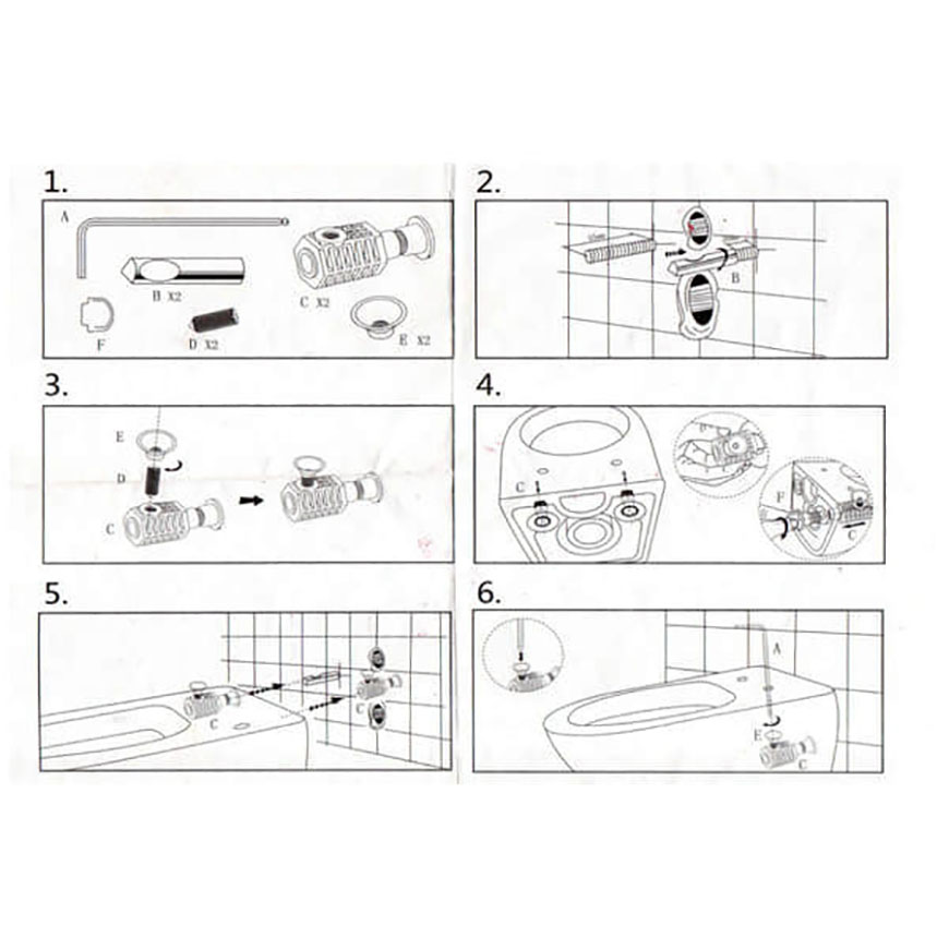 wall hang toilet fittings T3239 4