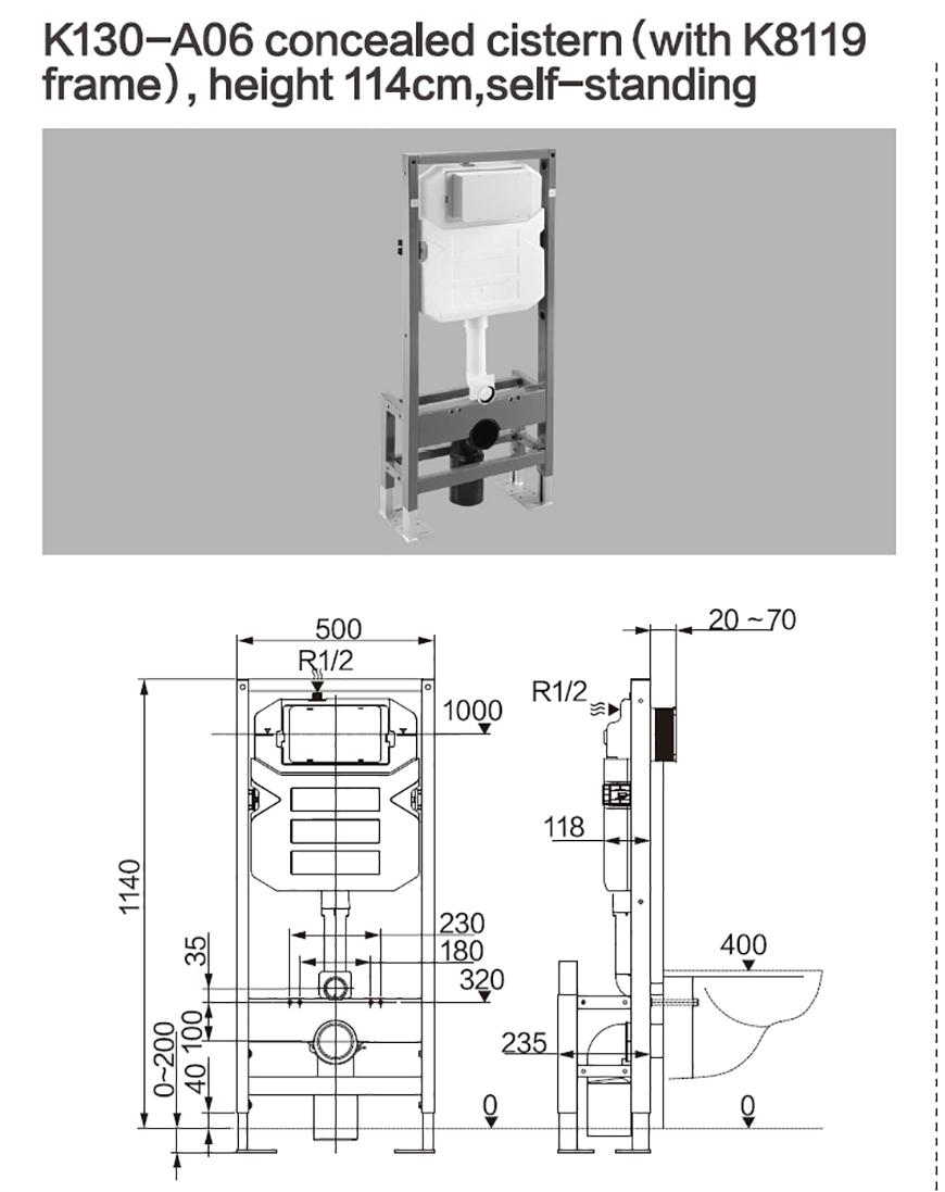 WDI K130 concealed cistern 3