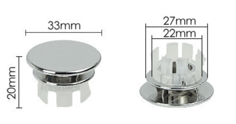 Chrome Plated Basin Overflow Insert 3