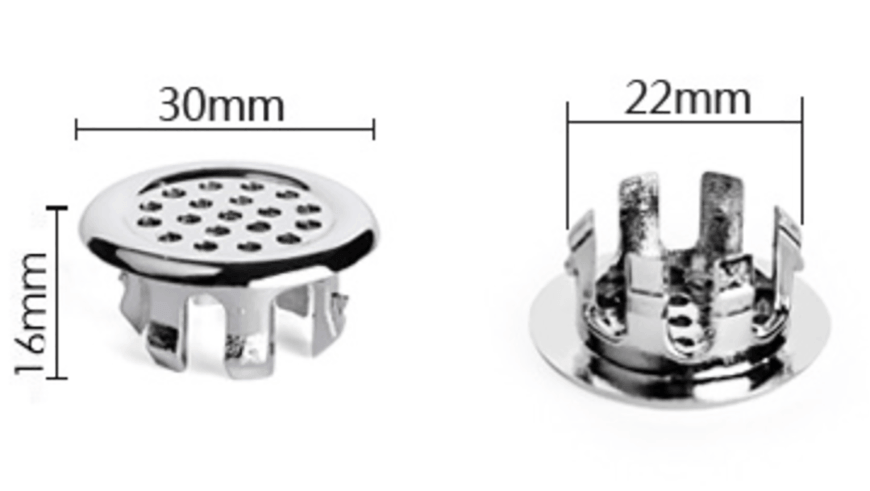 Chrome Plated Basin Overflow Insert 3