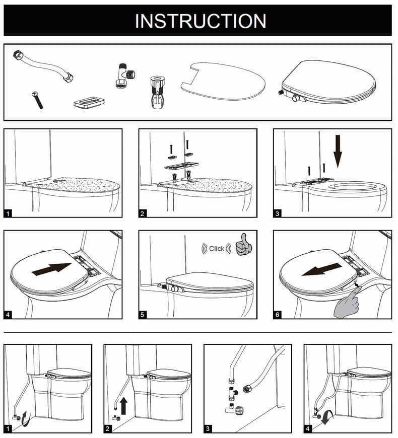 bidet toilet seats installation
