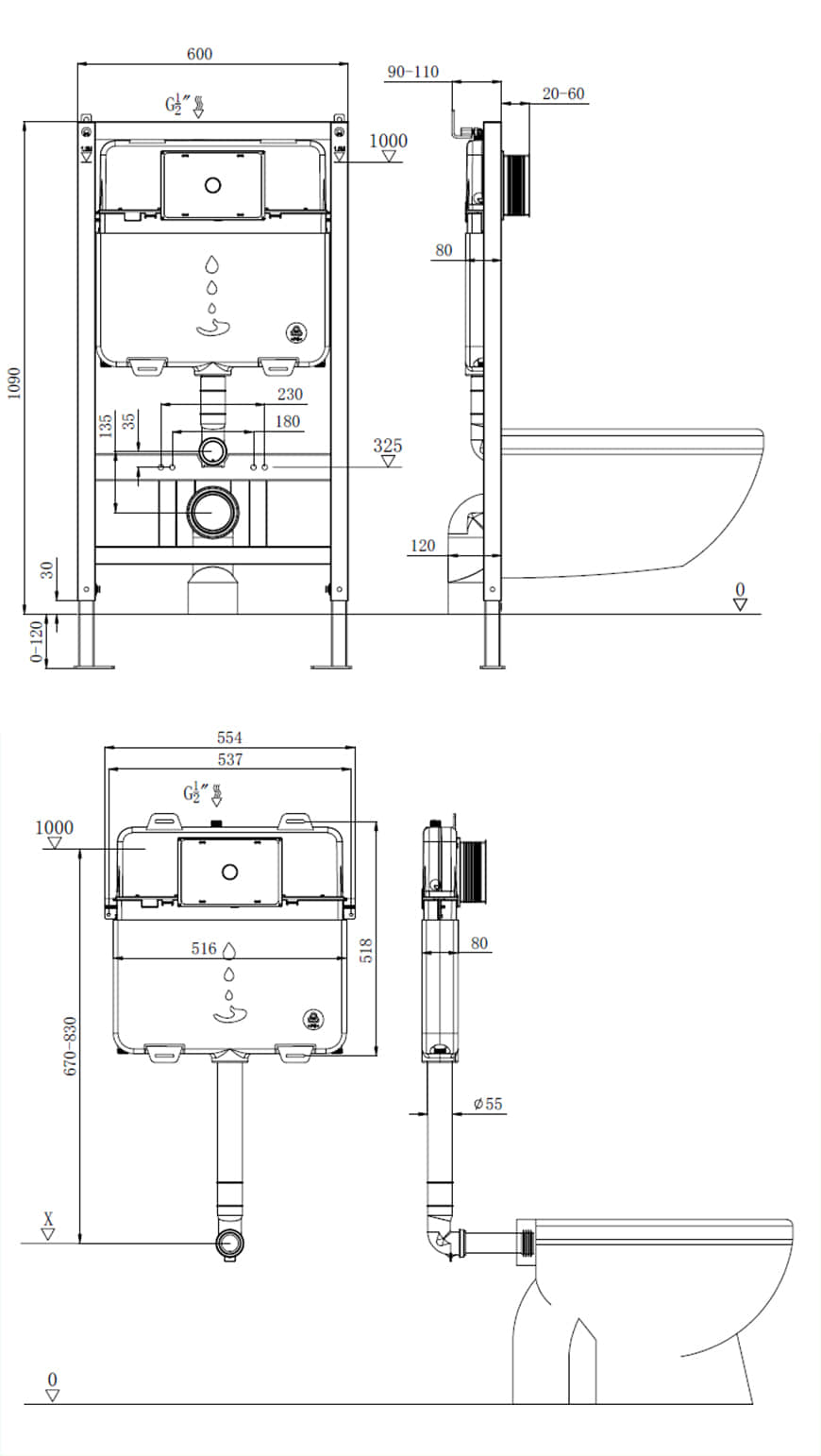 concealed cistern 61